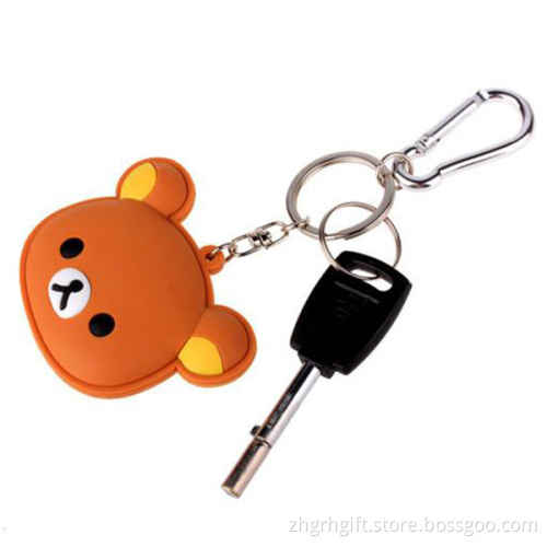 cheap custom promotional rubber metal keychain